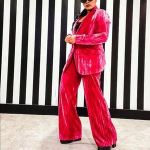 Nasty Gal two piece velvet suit